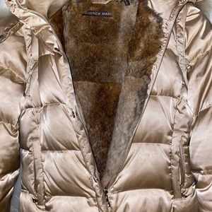 COPY - Andrew Marc Puffer jacket w Fur inside and around hood.